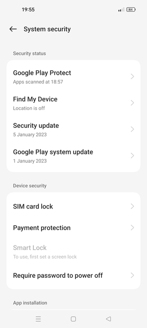 Select SIM card lock