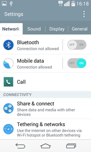 Select Networks and Tethering & networks