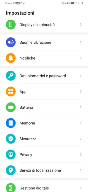 Scorri e seleziona Batteria
