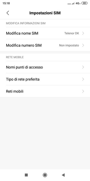 Seleziona Nomi punti di accesso