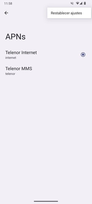 Seleccione Restablecer ajustes