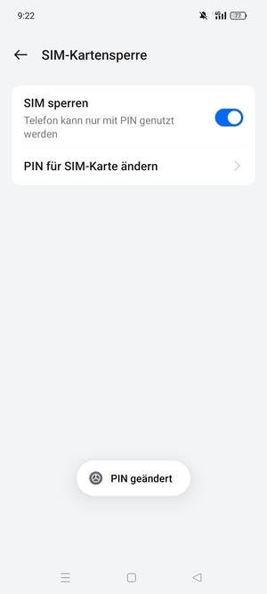 Ihre PIN für SIM-Karte wurde geändert