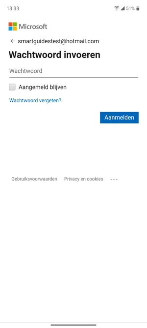 Voer uw wachtwoord in en selecteer Aanmelden