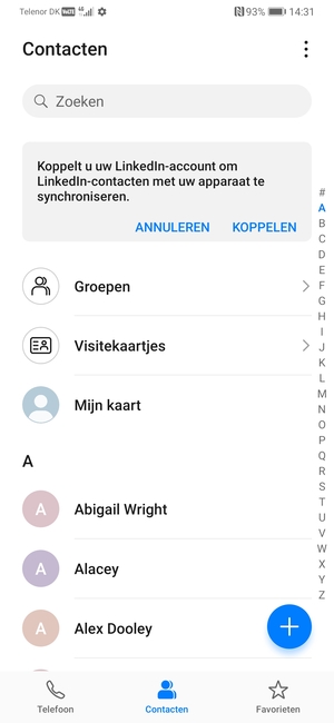 Selecteer de Menu-knop