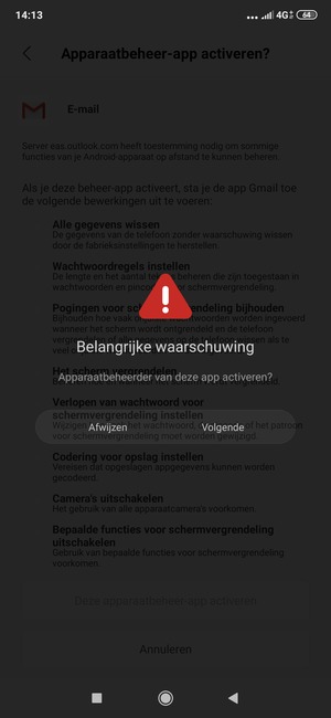Selecteer Volgende