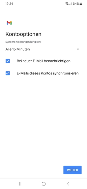 Wählen Sie WEITER