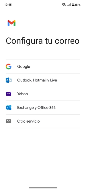 Seleccione Exchange y Office 365