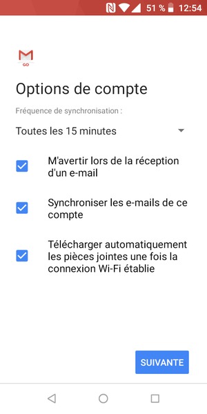 Sélectionnez SUIVANTE