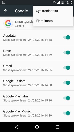 Vælg Synkroniser nu