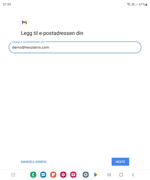 Skriv inn e-postadresse og velg NESTE