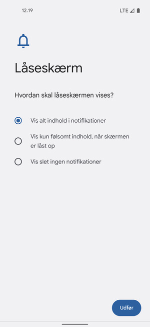 Vælg din foretrukne mulighed og vælg Udfør