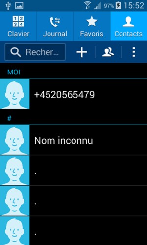 Sélectionnez le bouton du Menu