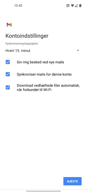 Vælg NÆSTE