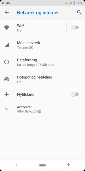 Vælg Wi-Fi