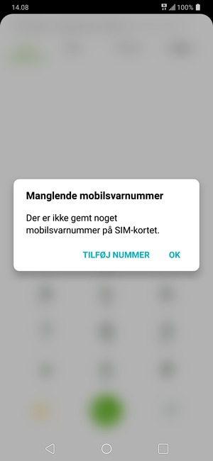 Hvis din telefonsvarer ikke er sat op, vælg TILFØJ NUMMER