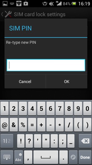 Confirm your new SIM PIN and select OK