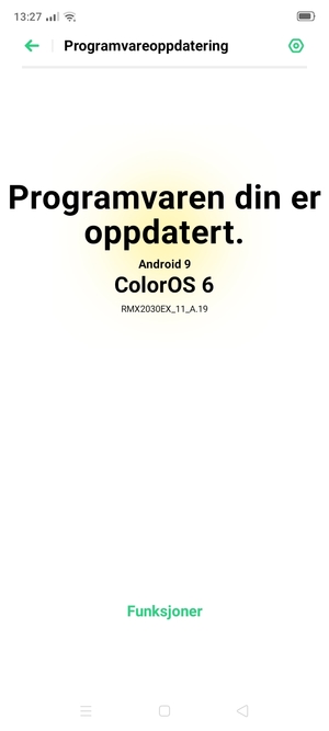 Hvis telefonen din er oppdatert, vil du se følgende skjermbilde