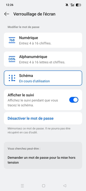 Votre téléphone est maintenant sécurisé par un écran de verrouillage