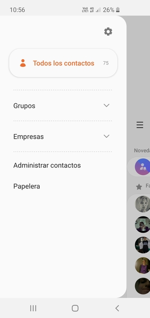 Seleccione Administrar contactos