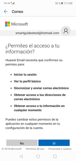 Seleccione Sí