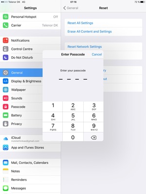 Enter your Restrictions Passcode if this is activated on your iPad
