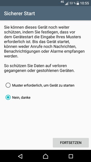 Wählen Sie FORTSETZEN