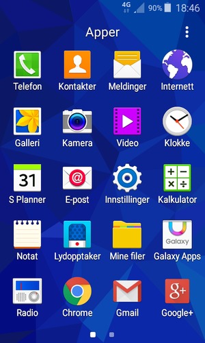 Velg Innstillinger