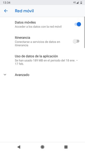 Para cambiar la red en caso de problemas de conectividad, seleccione Avanzado
