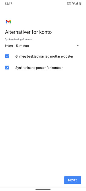Velg NESTE