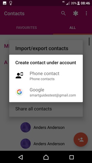 Select your Google account