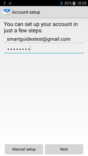 Enter your Gmail or Hotmail address and Password. Select Next