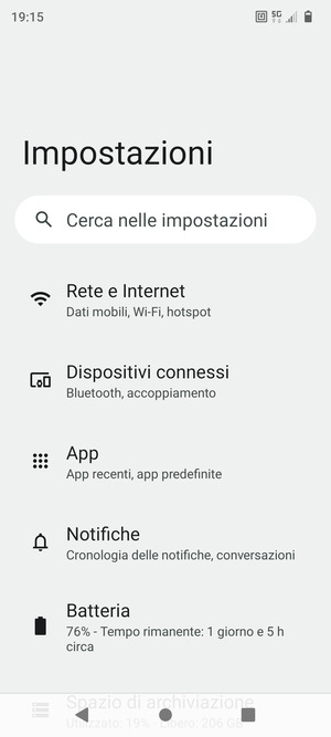 Seleziona Rete e Internet