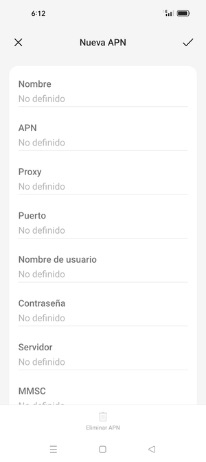 Introduzca la información de Internet