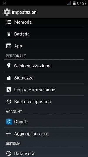 Scorri e seleziona Backup e ripristino
