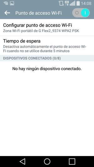 El teléfono ha sido configurado para su uso como módem.