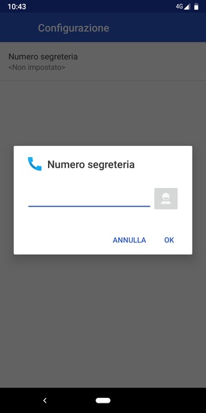 Inserisci Numero segreteria e seleziona OK