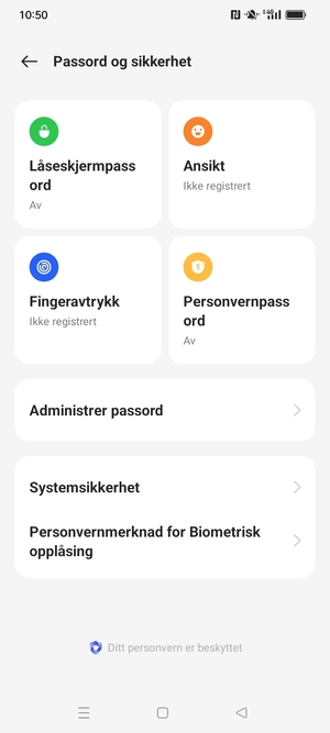 Velg Systemsikkerhet