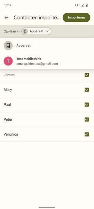 Selecteer uw Google-account