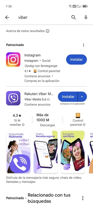 Seleccione la aplicación