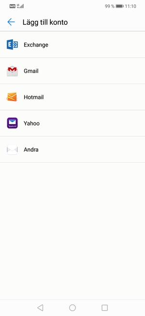 Välj Exchange