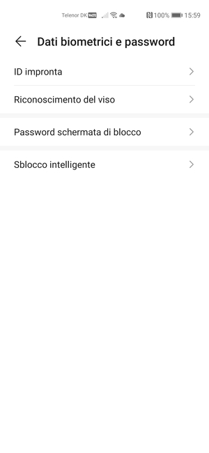Seleziona Password schermata di blocco
