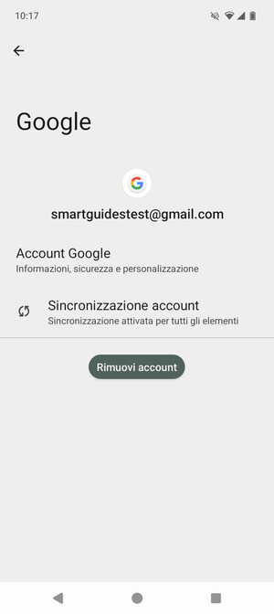 Seleziona Sincronizzazione account