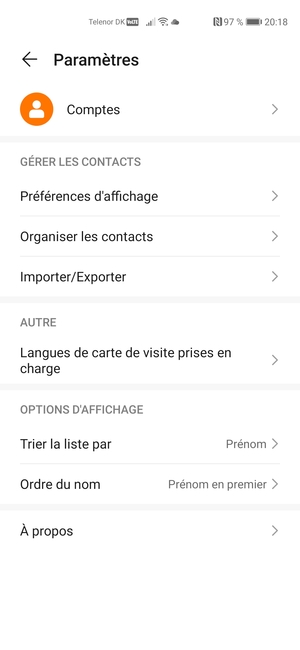 Sélectionnez Importer/Exporter