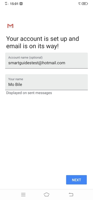 Give your account a name and enter your name. Select NEXT
