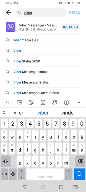 Inserisci il nome dell'app e seleziona Ricerca