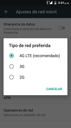 Seleccione la opción deseada