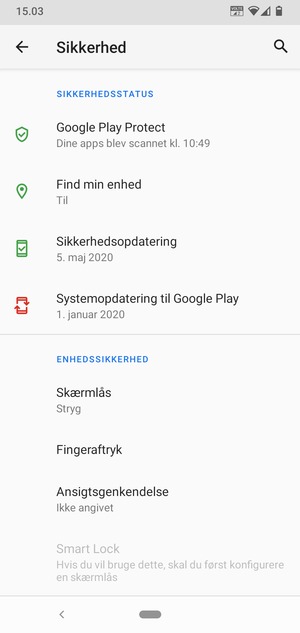Vælg Skærmlås