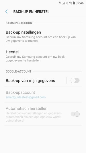 Schakel Back-up van mijn gegevens in