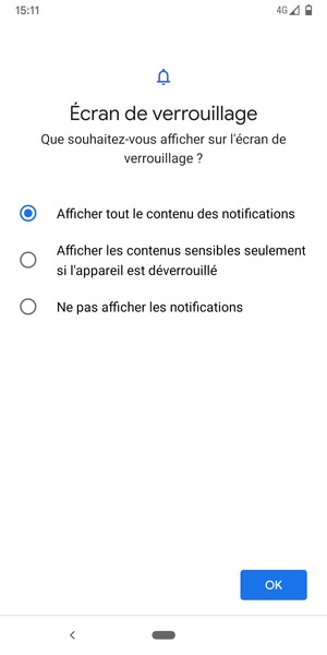 Sélectionnez votre option préférée et sélectionnez OK