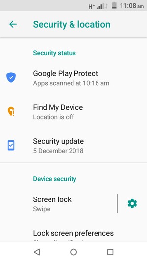 Select Screen lock